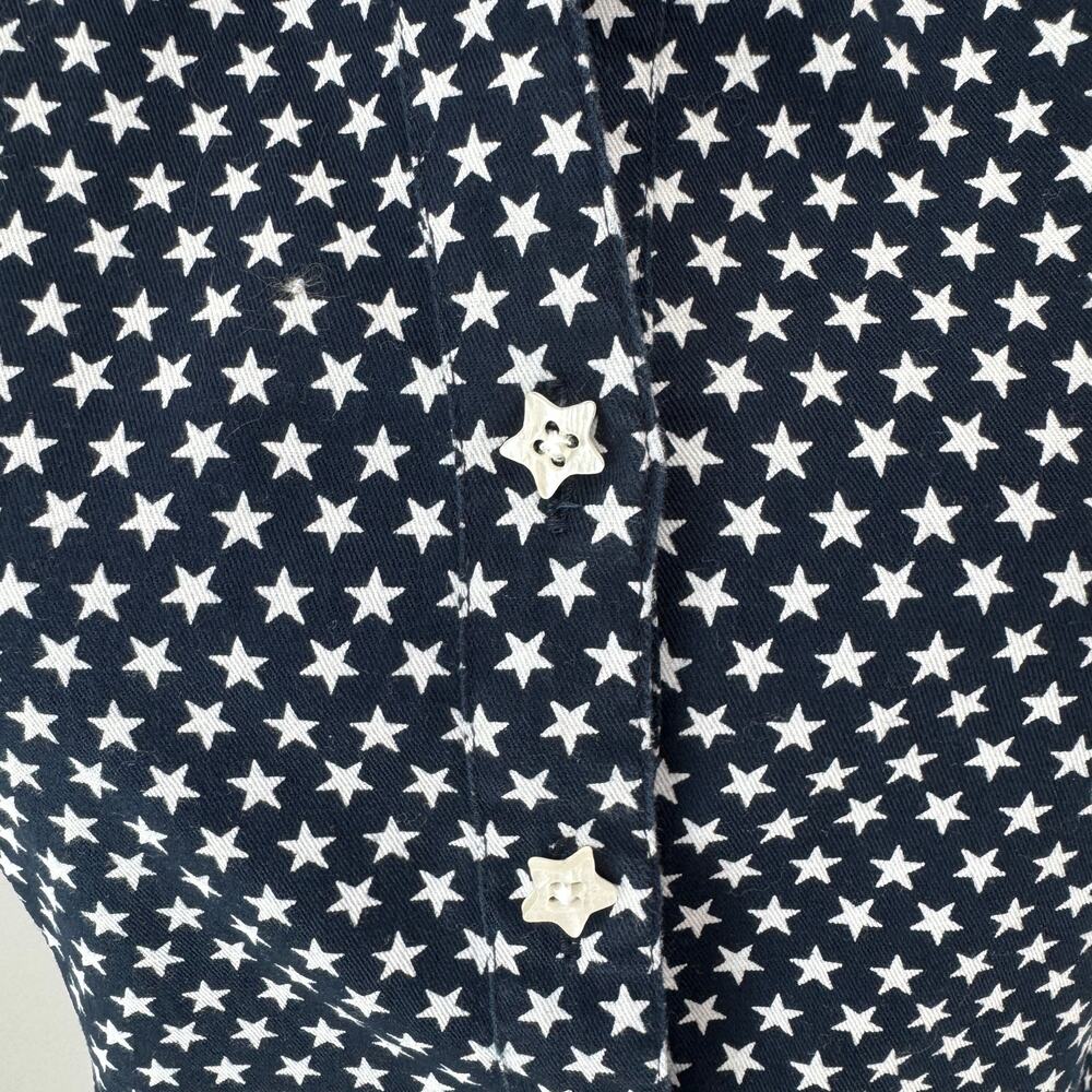 TANTRUMS Navy with White Stars Vintage Sleeveless Blouse Womens PM Patriotic - Picture 9 of 11